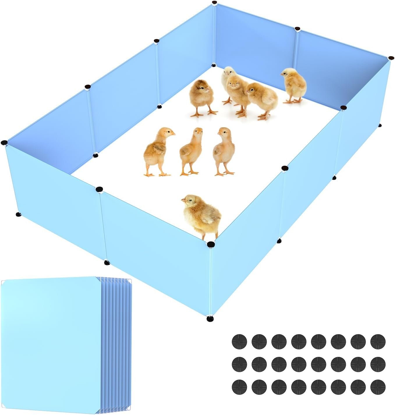 Chicken Brooder Box for Chick Starter Kit, Baby Chicken Supplies, 10pcs Safe  Reusable Plastic Boards(11.8 * 15.7inch) with 22 Fixing Clips