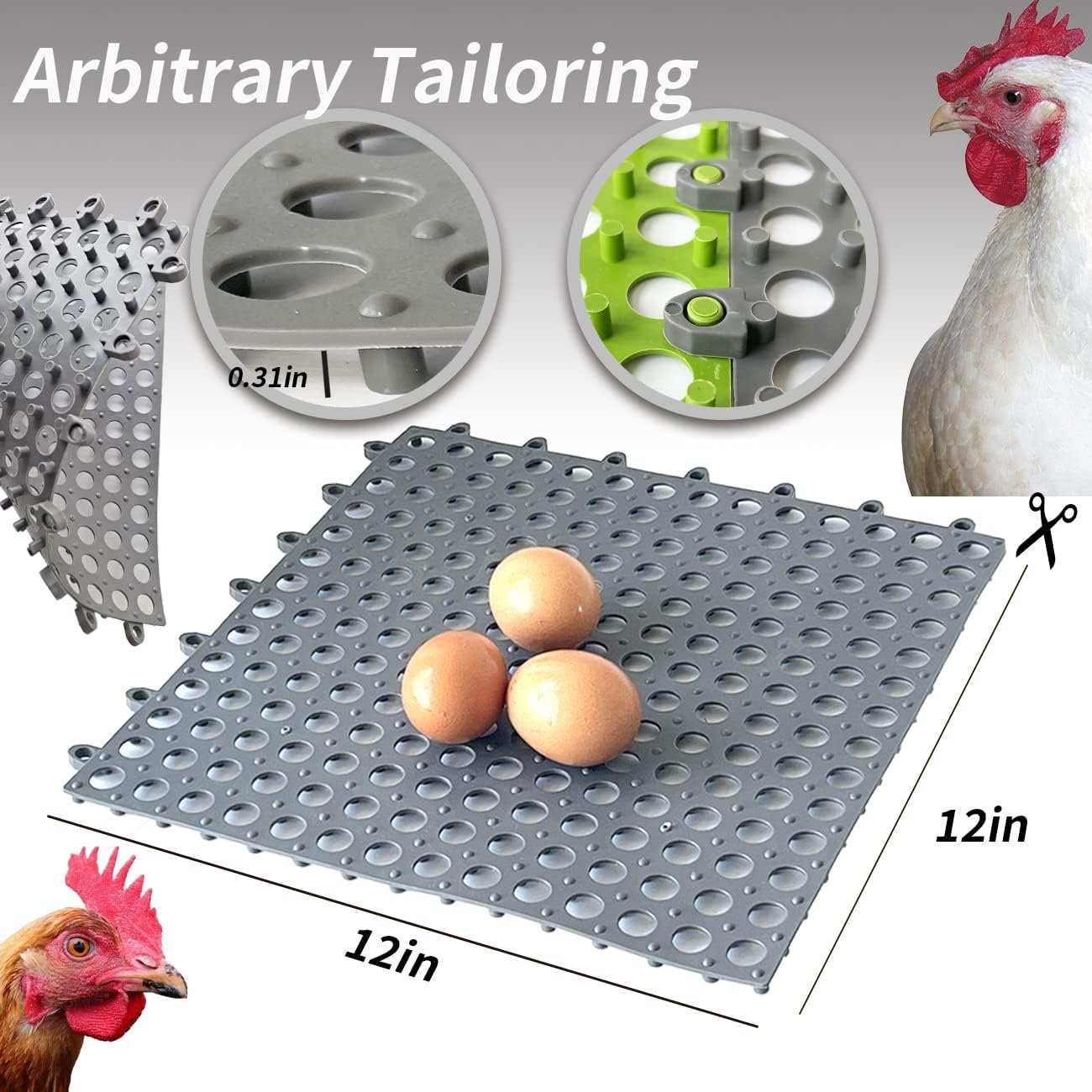 FlidRunest 6Pack Washable Chicken Nesting Pads-Chicken Nesting Box Pads-Durable Chicken Bedding for Coop-Poultry Bedding for Egg Laying Hens-Mats Nesting Box Liners for Chicken Coops (Grey)