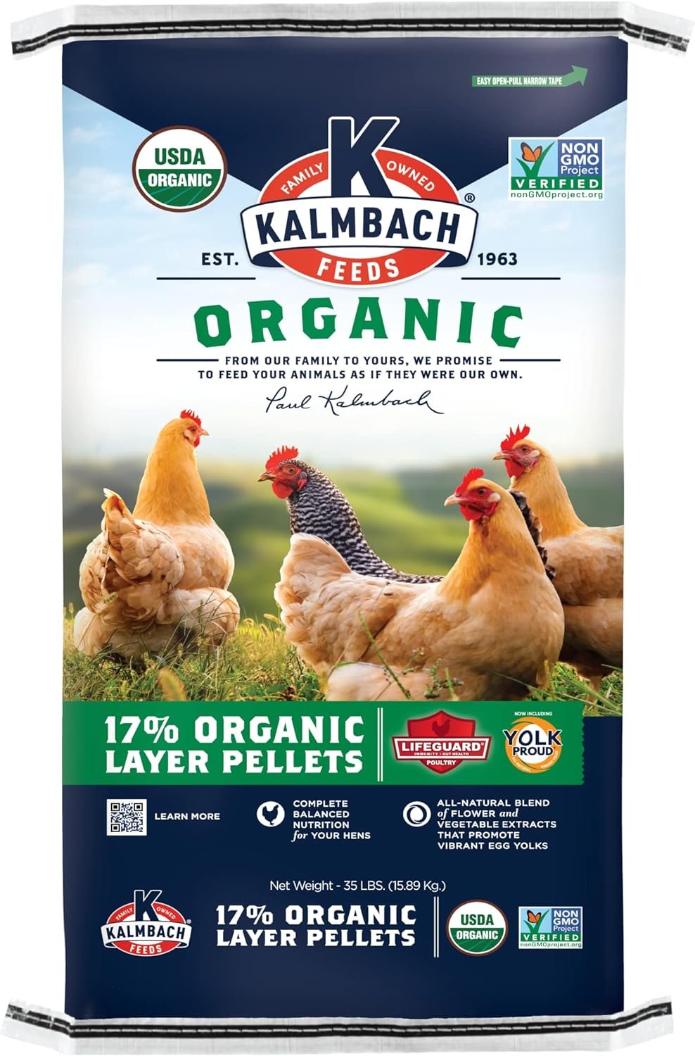 Kalmbach Feeds 17% Organic Layer Pellet for Chickens