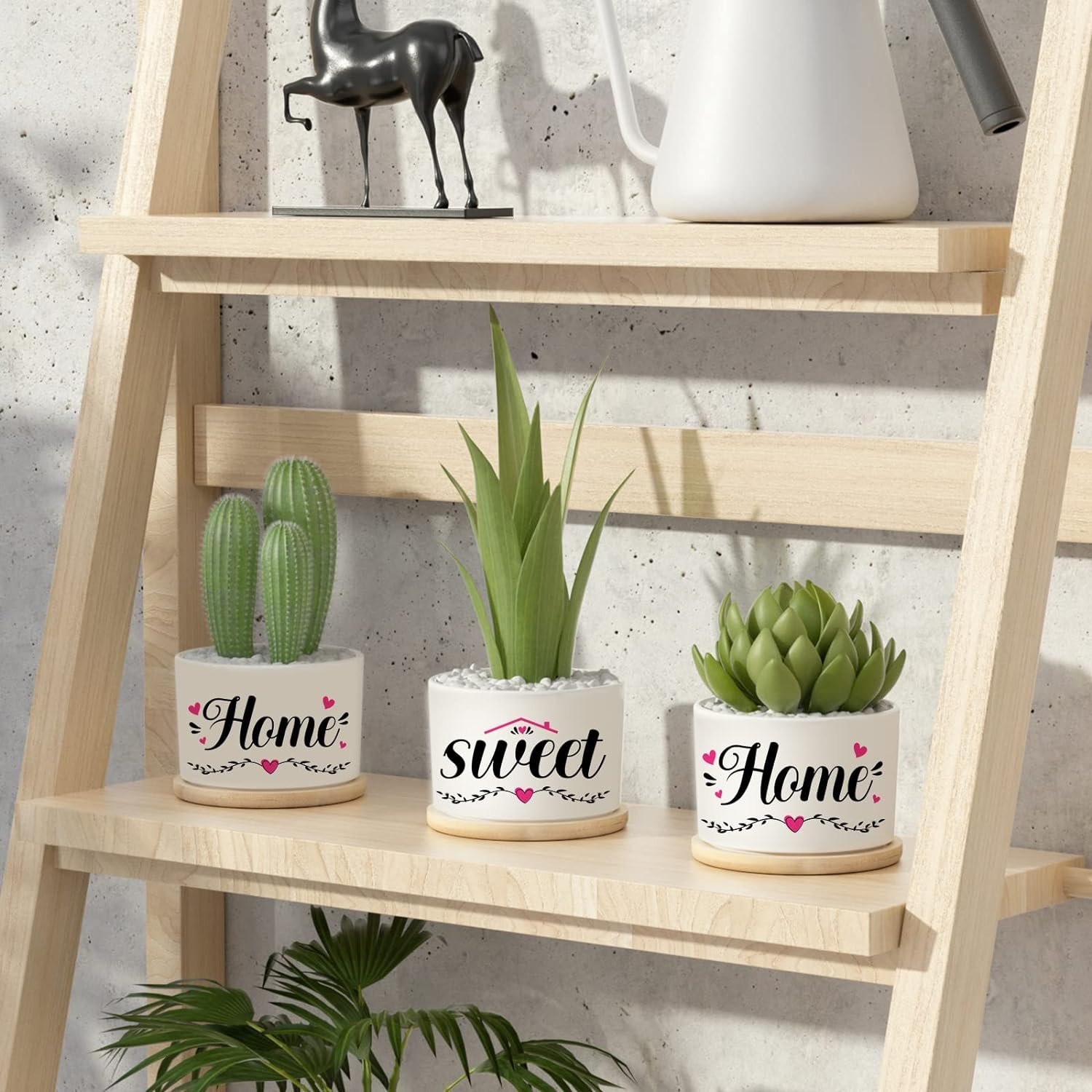 Aujzoo Housewarming Gifts, Home Sweet Home Presents for New Home Ideas for Women Succulent Pots for Neighbor