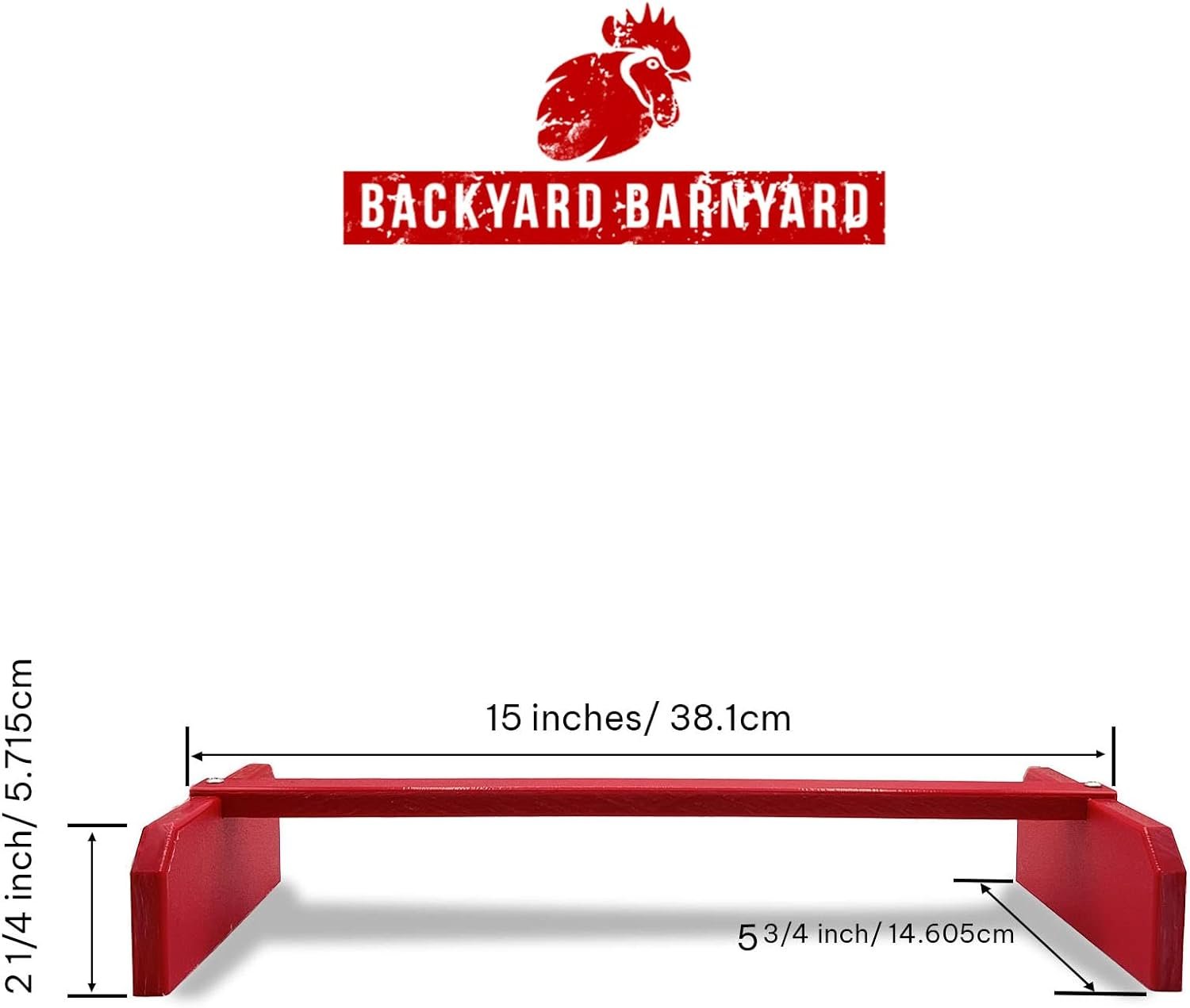 Backyard Barnyard Chicken Roosting Bar Perch for Baby Chicks to Adult Birds. Made in USA!!! Poultry Habitat, Brooder, Coops or Run. Easy-Clean Bird Stand for Chicks, Pollos, Laying Hens. (Red)