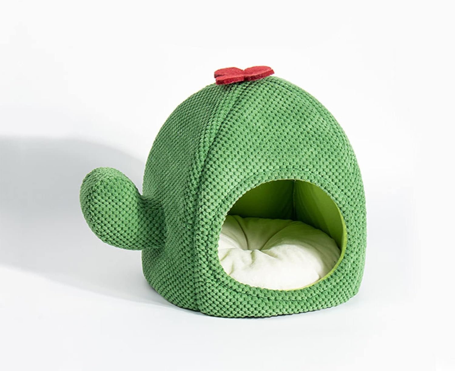 Cute Cat Bed, Cat Bed for Indoor Cats, Cactus Cat Bed Tent Cave with Removable  Washable Cushion Pillow, Soft Pet Cave Beds House for Adult Cats Kitten Puppy(Green)