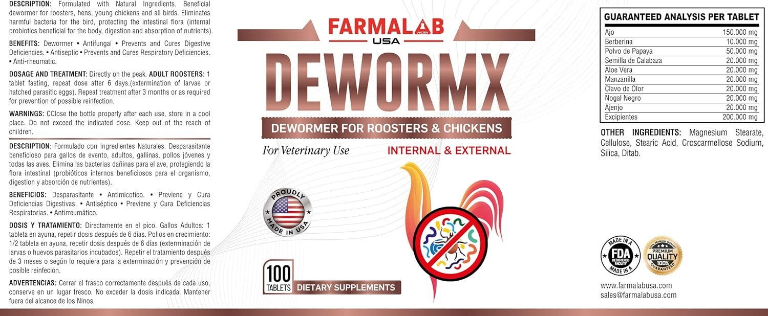 DEWORMX para Gallos Gallinas Pollos DEWORMX for Rooster Hens Chickens Gamefowl B12-5500 Gallomin B15 Energen b12-500 Supertron Gallo K Gallobiotic Vitrom