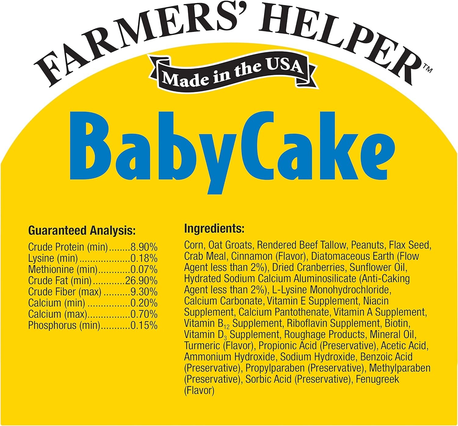 Farmers Helper Baby Cake Specially Formulated Food For Baby Chickens, Turkeys, Peafowl, Guinea Fowl, Geese, Quail, Pheasants, and Ducks, 15 Ounce