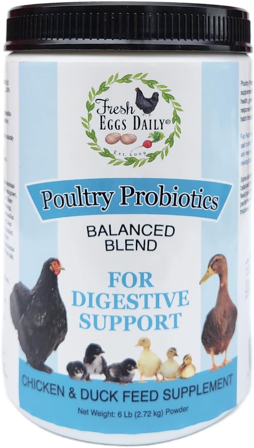 FRESH EGGS DAILY Poultry Probiotics Feed Supplement Vitamins for Backyard Chickens and Ducks 1LB