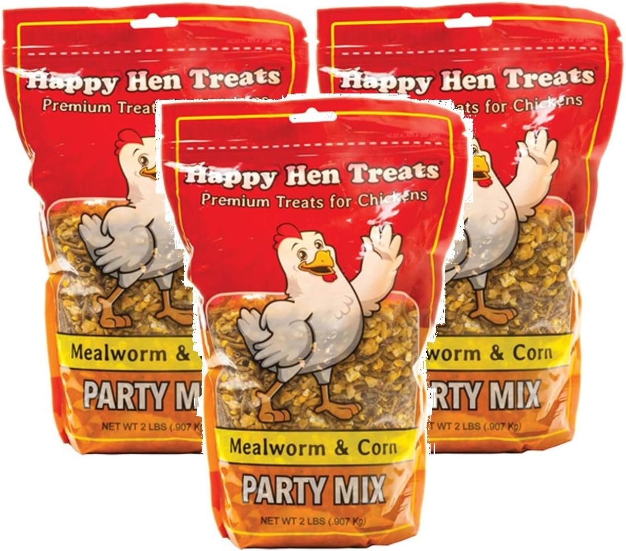Happy Hen Treats Party Mix Mealworm and Corn, 2-Pound (Pack of 3)