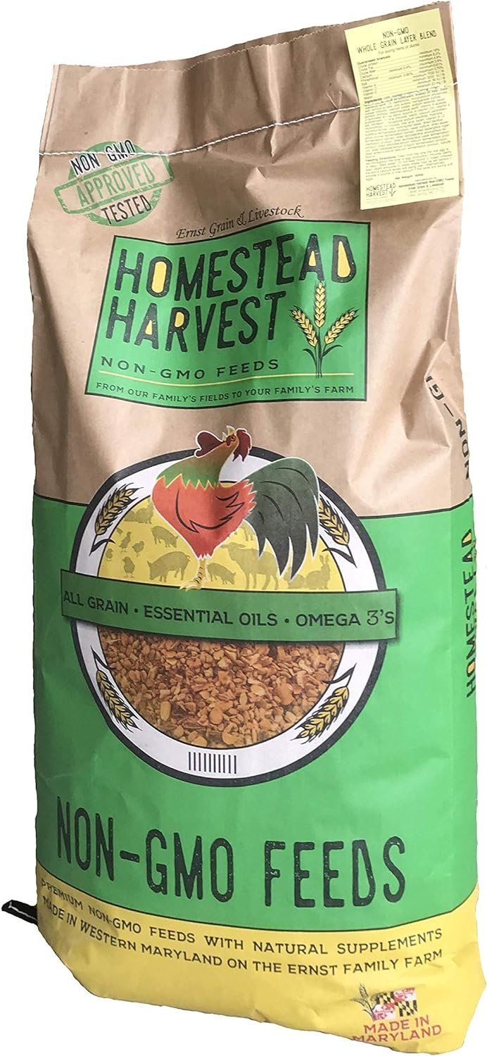 Homestead Harvest Non-GMO Pastured Poultry Grower 19% for Growing Chickens and Ducks - 40 lb