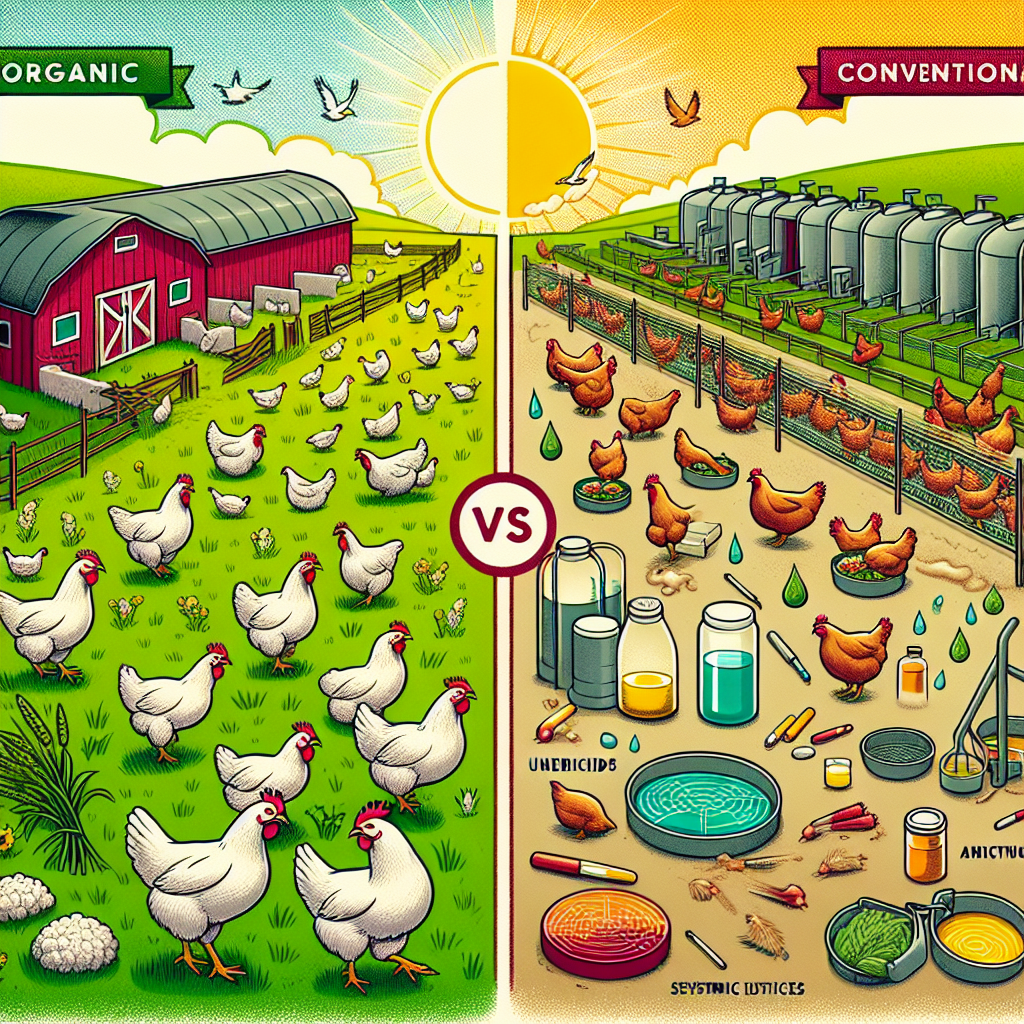 how do regulations differ for organic versus conventional chicken farming