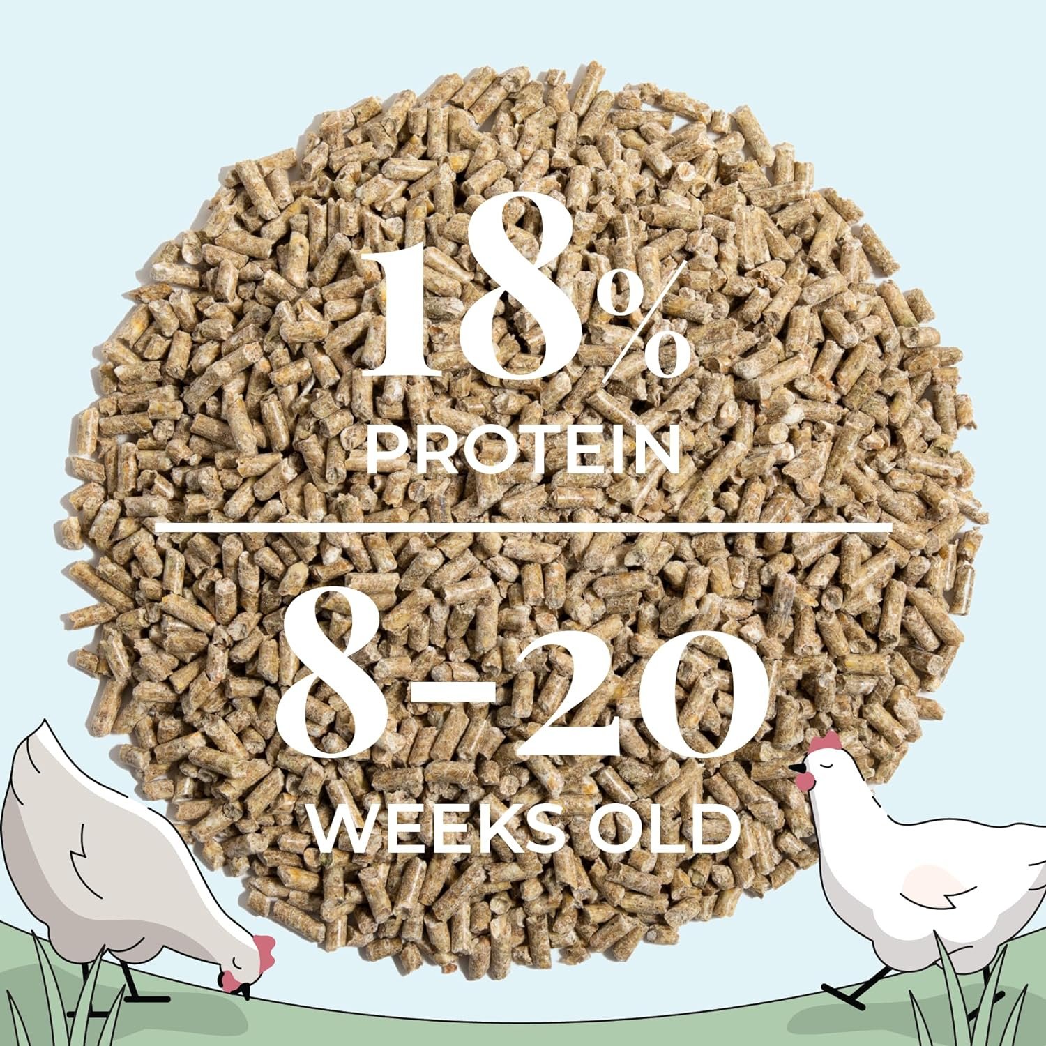 Mile Four | Grower Chicken Feed | Organic | Non-GMO, Corn-Free, Soy-Free, Non-Medicated Pullet Poultry Chicken Food | US Grown Grains | 18% Protein | Mash | 46 lbs.