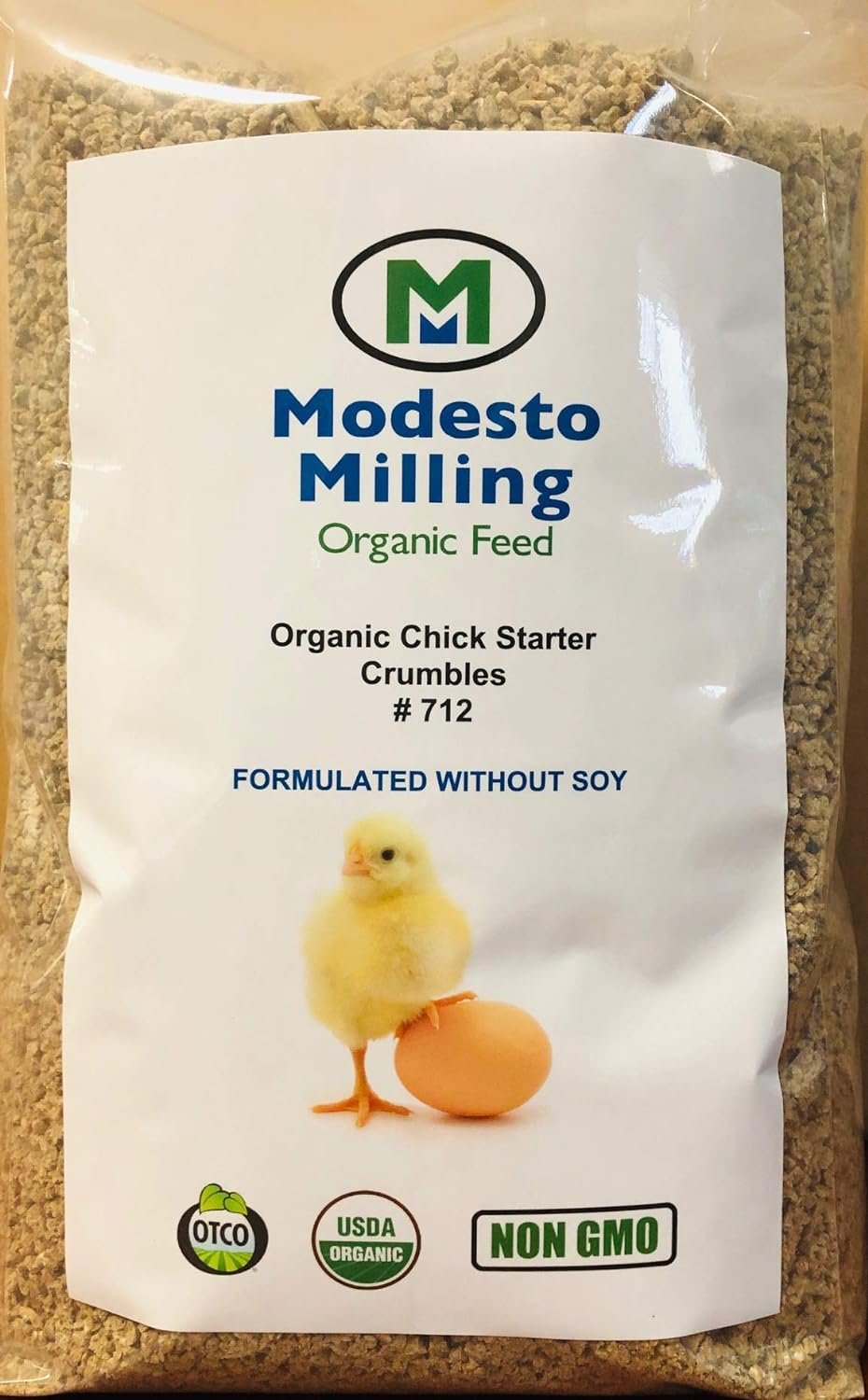 Modesto Milling Organic, Non-GMO Chick Starter  Grower Crumbles for Chickens, Formulated Without Soy; 10lbs; Item# 712