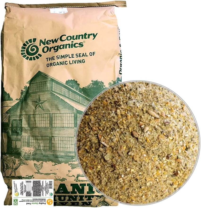 New Country Organics | Starter Feed for Chicks | Soy-Free | 21% Protein | Certified Organic and Non-GMO | 25 lbs