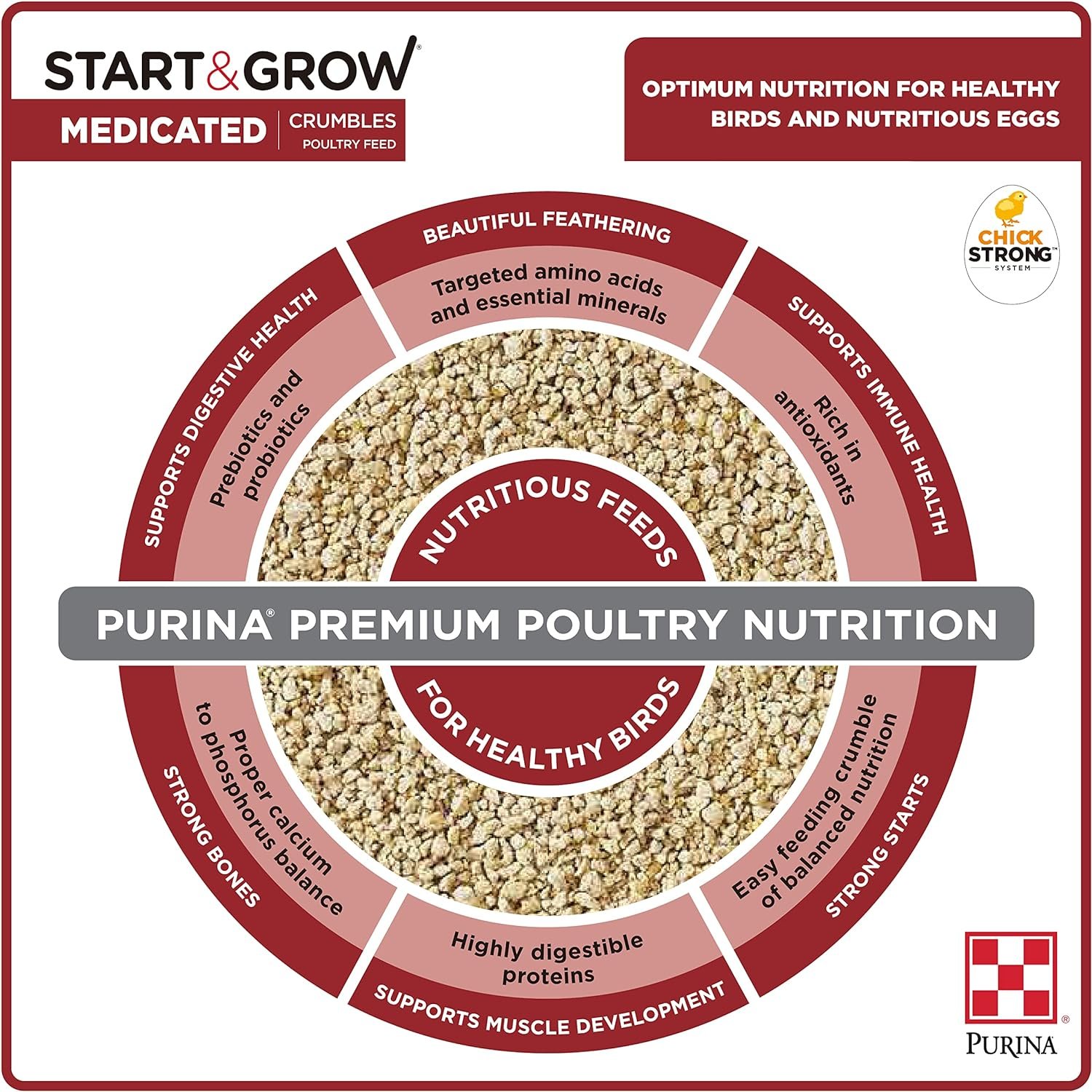 Purina Start  Grow Starter/Grower Medicated Feed Crumbles, 5 lb bag