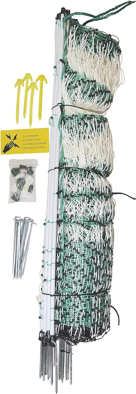 RentACoop Poultry Netting Electric Fence - Electric Poultry Enclosure for Chickens, Ducks, Turkeys - Suitable for 4 Week Old Chickens/Older and Adult Poultry - Energizer Not Included - 168 L x 48 H