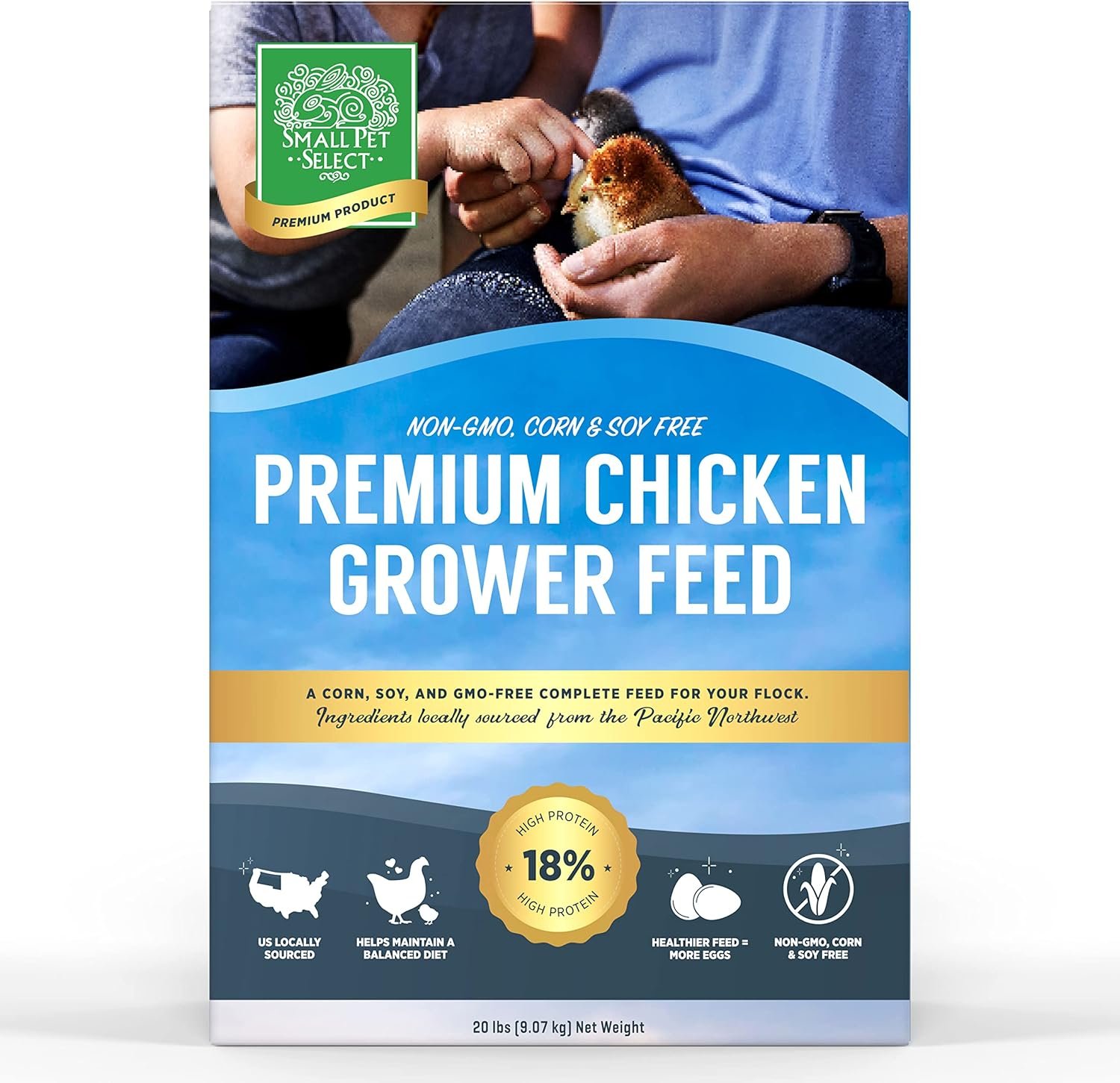 Small Pet Select - Chicken Grower Feed, Non-GMO, Corn  Soy Free, 20lb