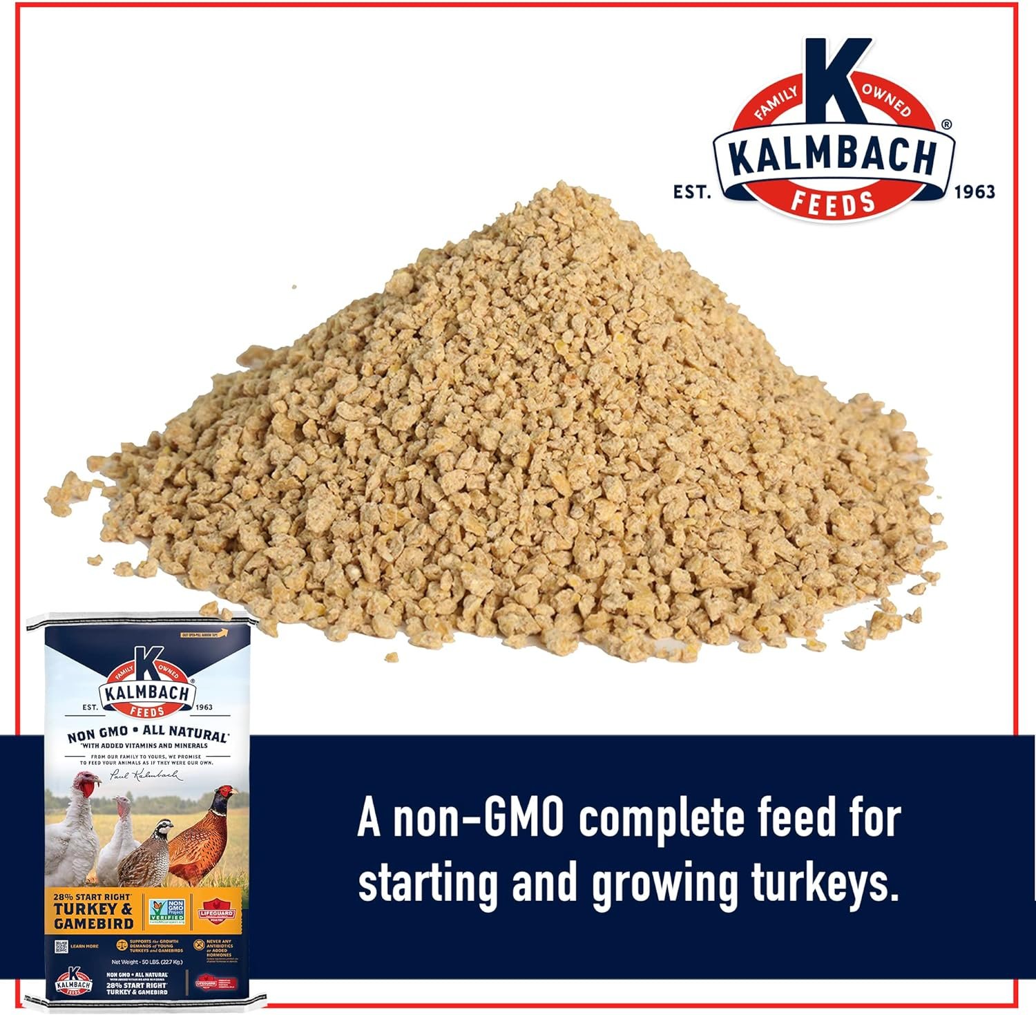 Start Right Non-GMO Turkey  Gamebird Crumble Feed, 50 lb Bag