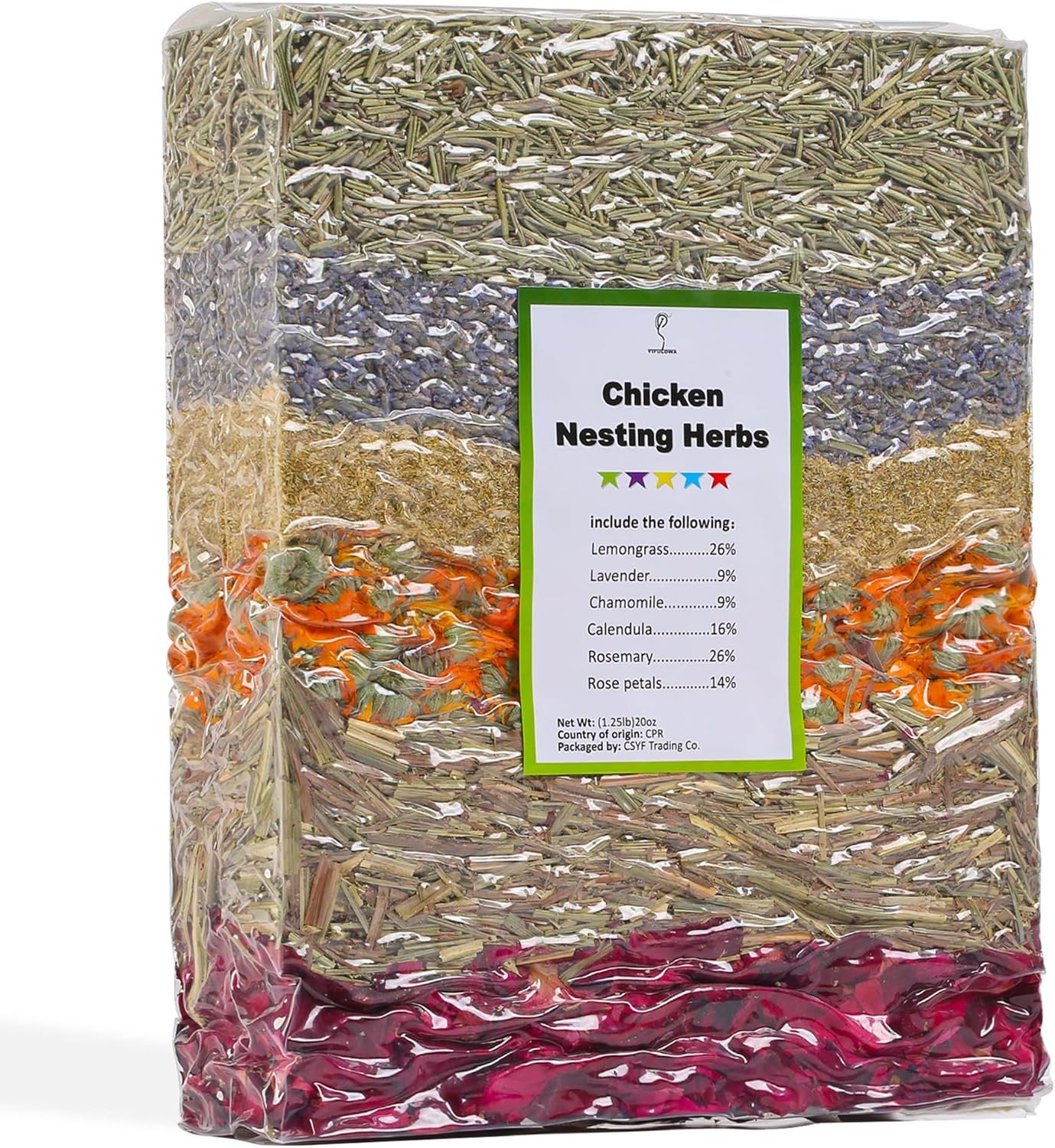 YIFULOWA Chicken Nesting Box Herbs 20oz Vacuum-Packed, Natural 6 Dried Herbs for Chicken Coop Freshness, Healthy Hens, Optimal Egg Production and Reduced Stress