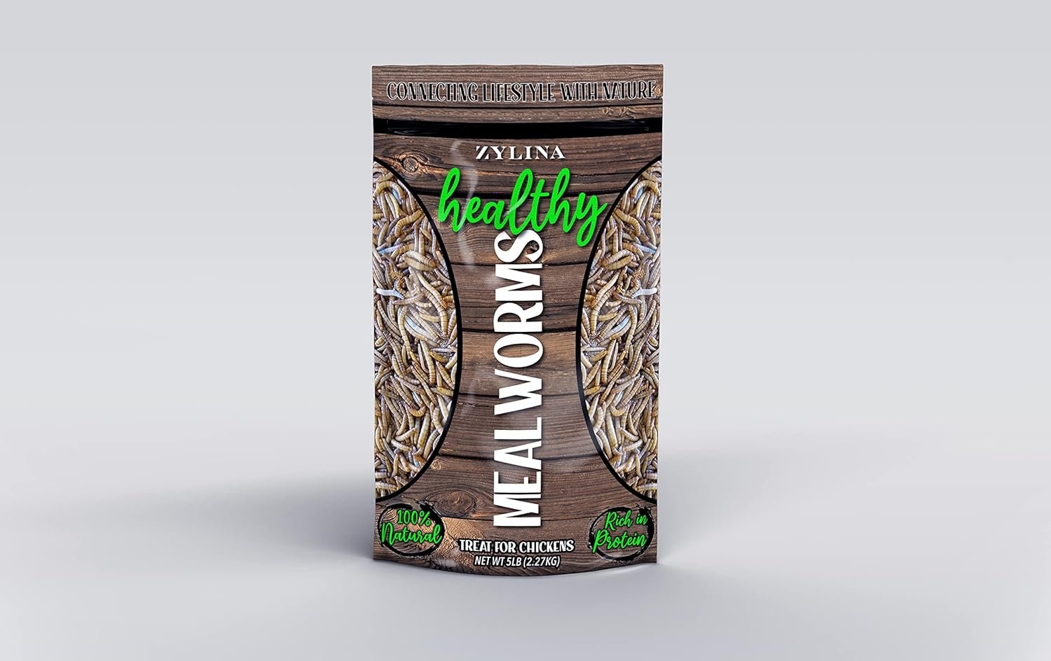 Zylina Healthy Mealworms for Chickens, 5lb Bag, Treats for Chickens, Hen Treats, Protein Source, All Natural