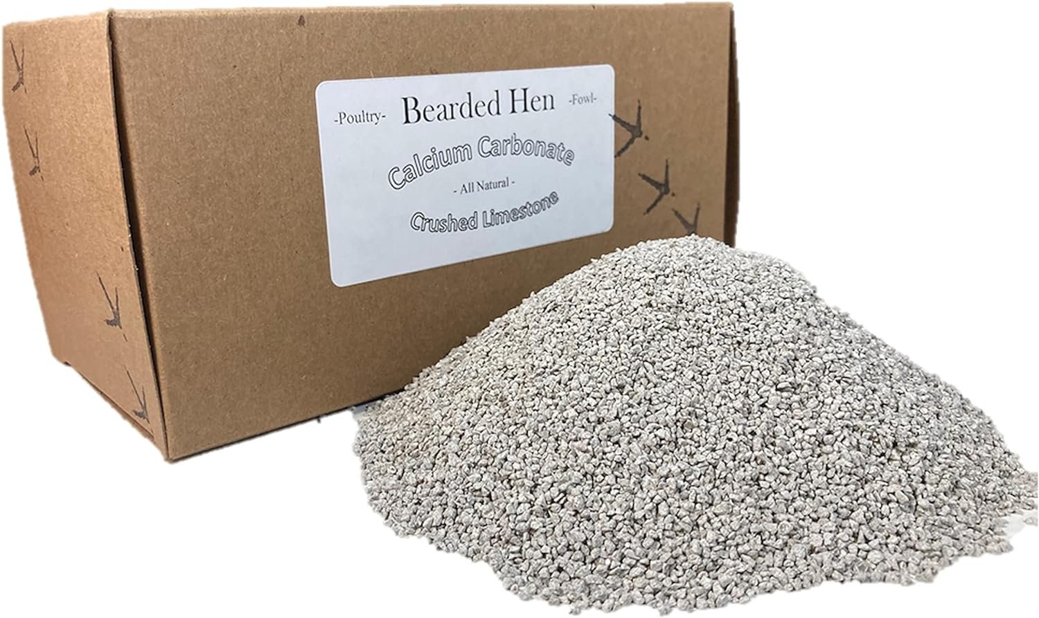 Bearded Hen - Poultry Fowl Calcium Carbonate - All Natural Crushed Limestone - Wild Turkey, Game Bird, Egg Laying Hen, Duck, Chicken (3 Pounds)