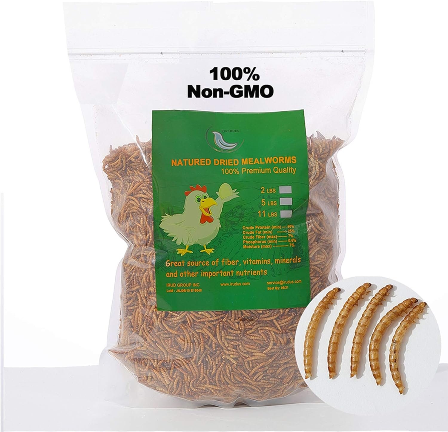 Black Soldier Fly Larvae Dried Mealworms for Chickens, 100% Natural Premium Quality Non-GMO, Treats for Birds Hedgehog Hamster Fish Reptile Turtles (6LB)