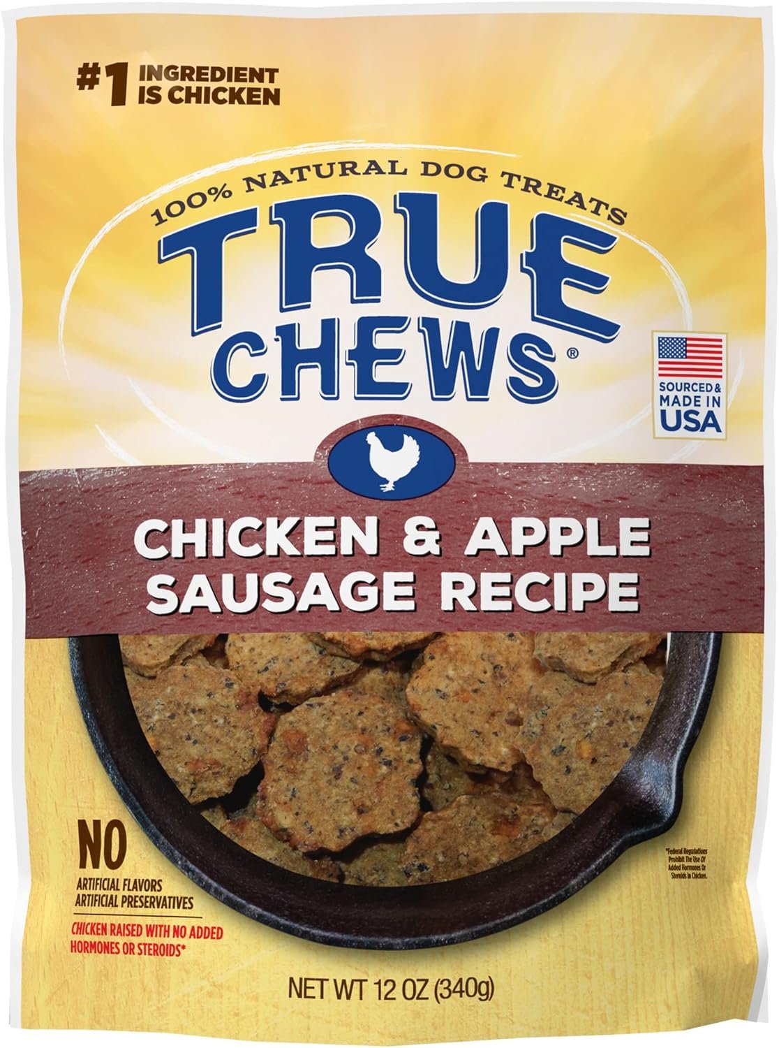 Blue Buffalo True Chews Natural Dog Treats, Chicken and Apple Recipe 12 oz bag