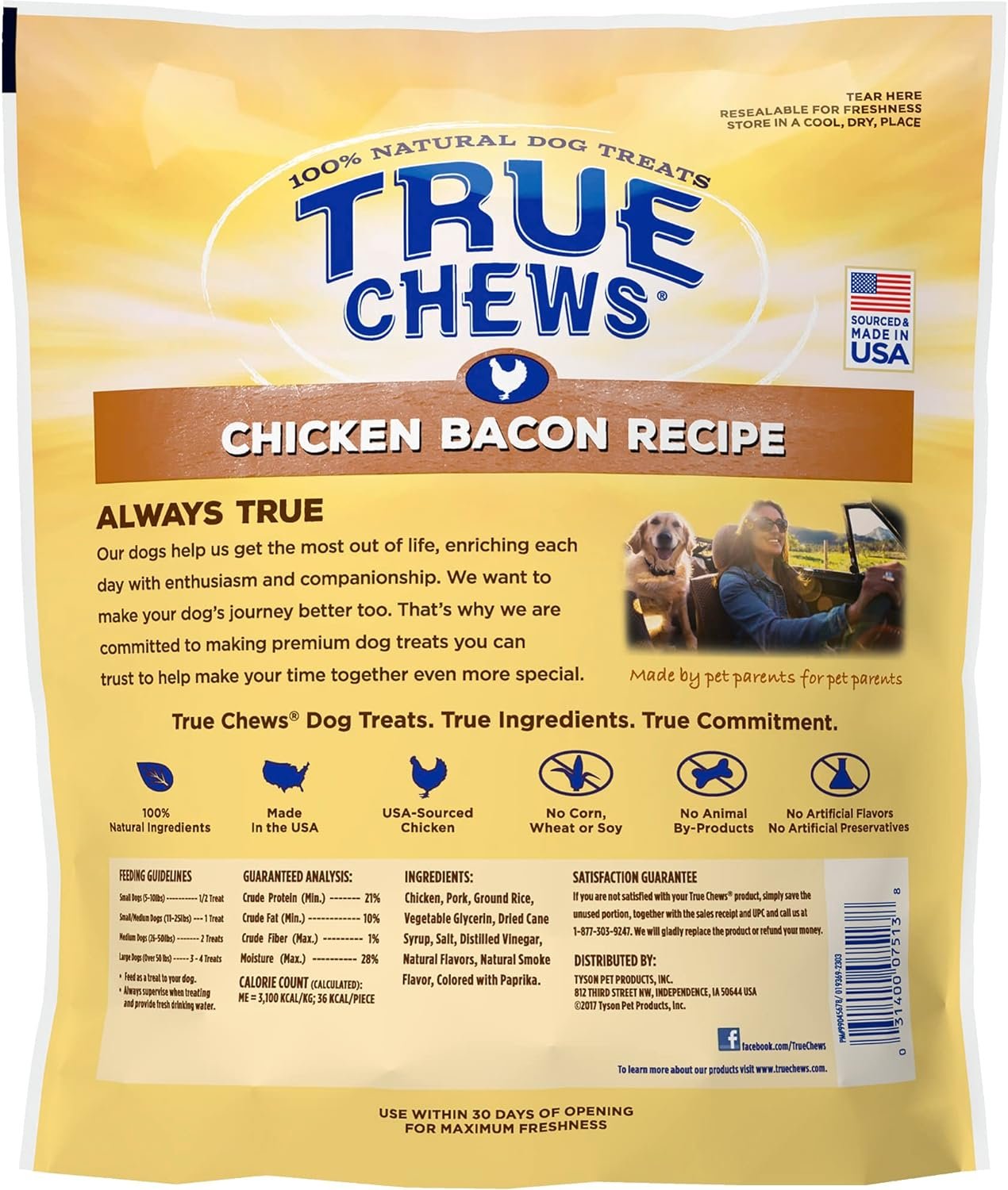 Blue Buffalo True Chews Natural Dog Treats, Chicken and Apple Recipe 12 oz bag