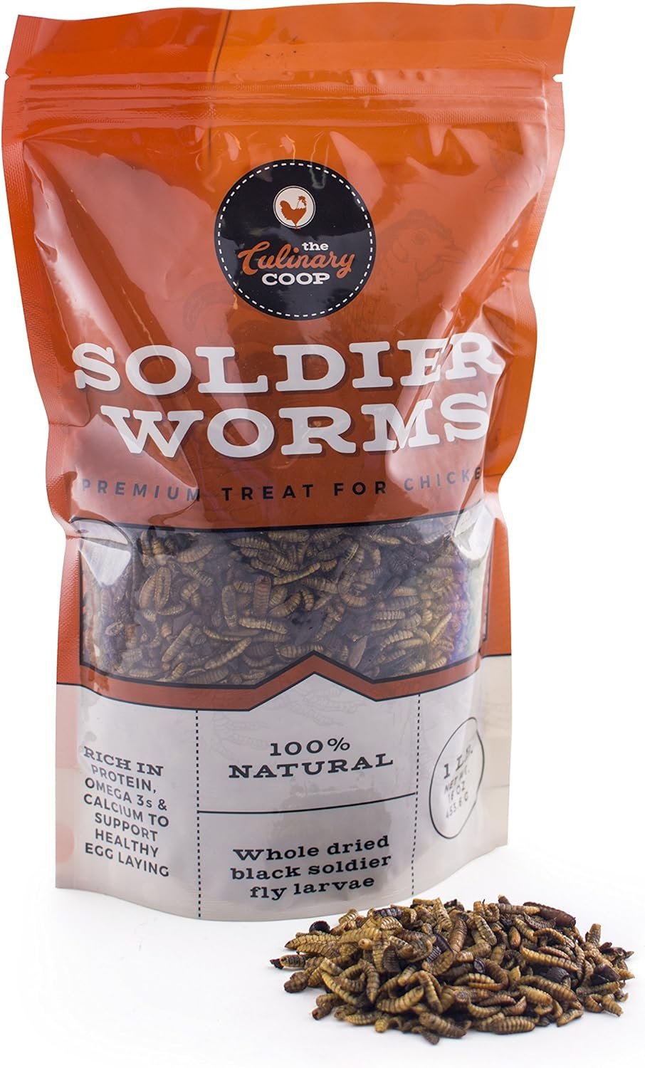 Culinary Coop Premium Chicken Treats - Soldierworms 16oz