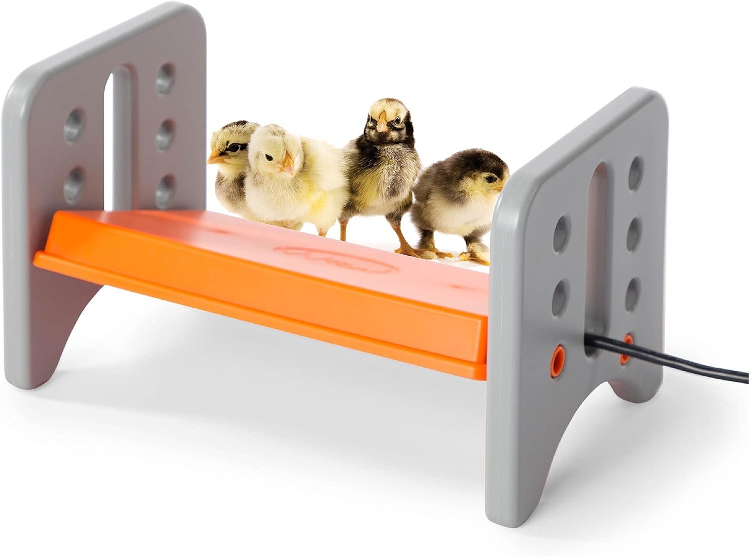 KH Pet Products Thermo Chicken Brooder, Brooder Heater for Chicks, Chick Brooder Plate, Safe Alternative to Heat Lamp for Chickens - Gray/Orange Small 8 X 13.5 X 8 Inches