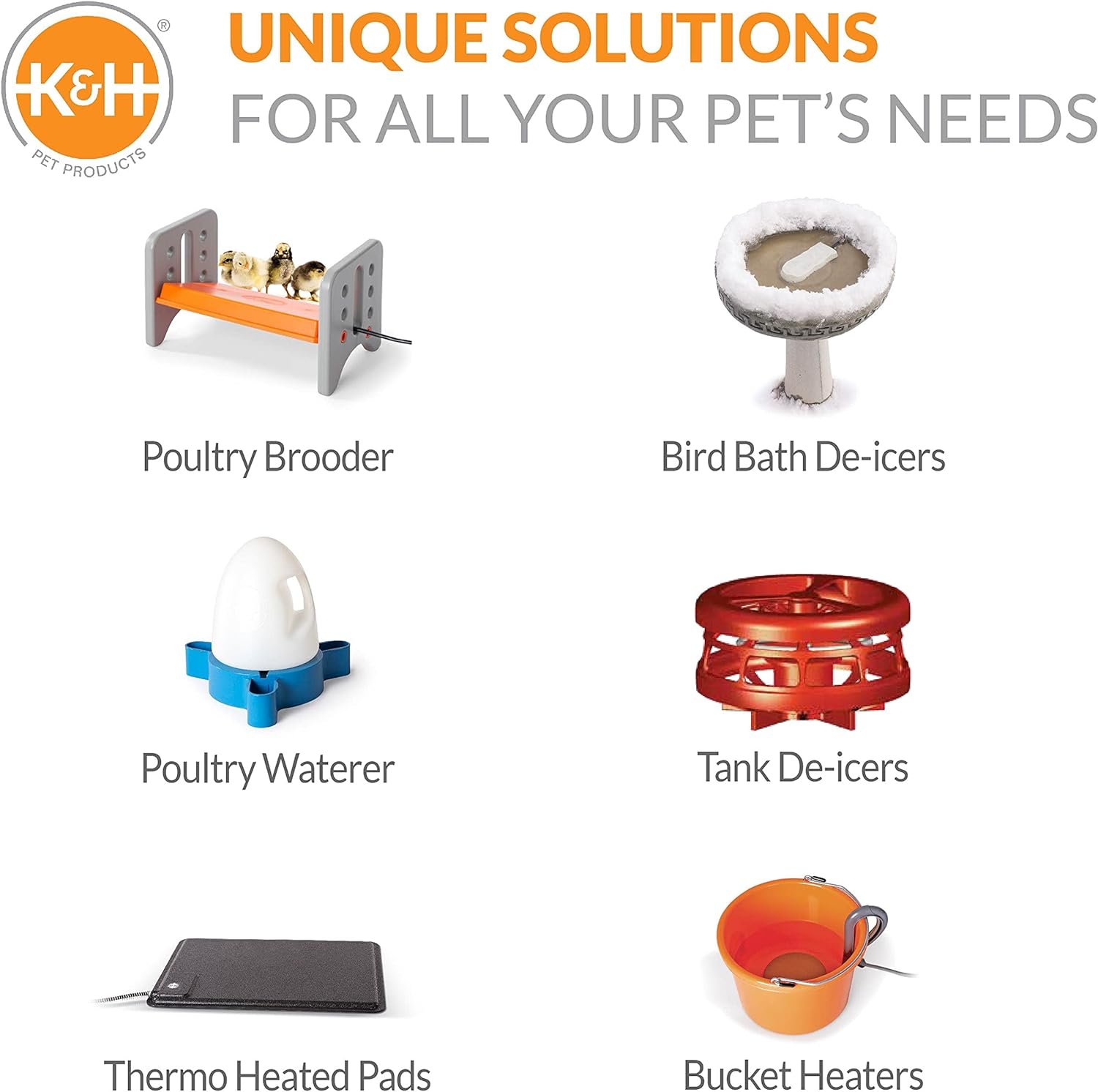 KH Pet Products Thermo Chicken Brooder, Brooder Heater for Chicks, Chick Brooder Plate, Safe Alternative to Heat Lamp for Chickens - Gray/Orange Small 8 X 13.5 X 8 Inches