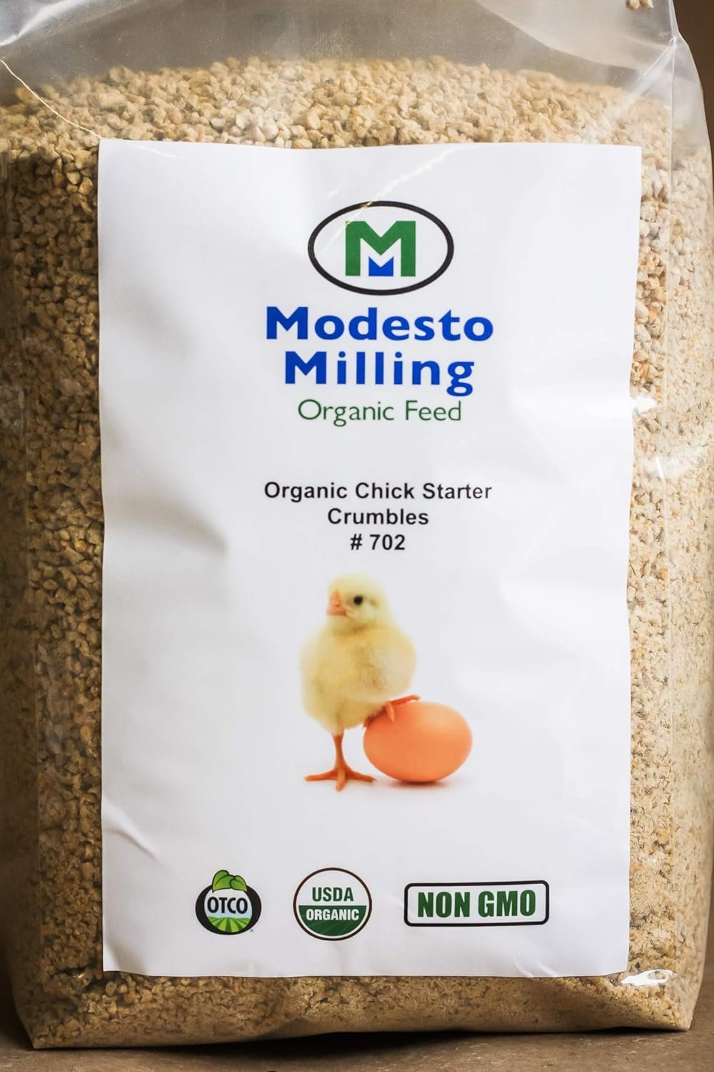 Modesto Milling Organic, Non-GMO Chick Starter  Grower Crumbles for Chickens, 10lbs; Item# 702