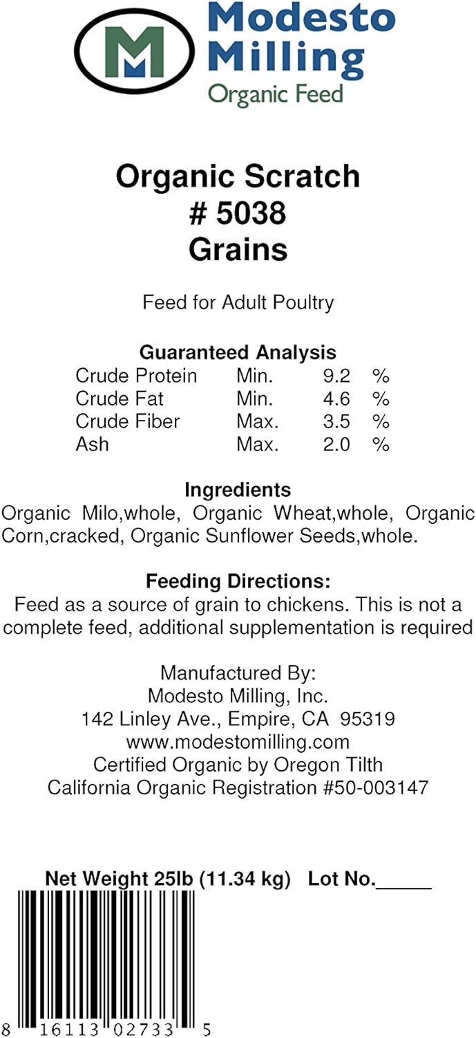 Modesto Milling Organic, Non GMO Scratch, 25 lbs.; Item# 5038