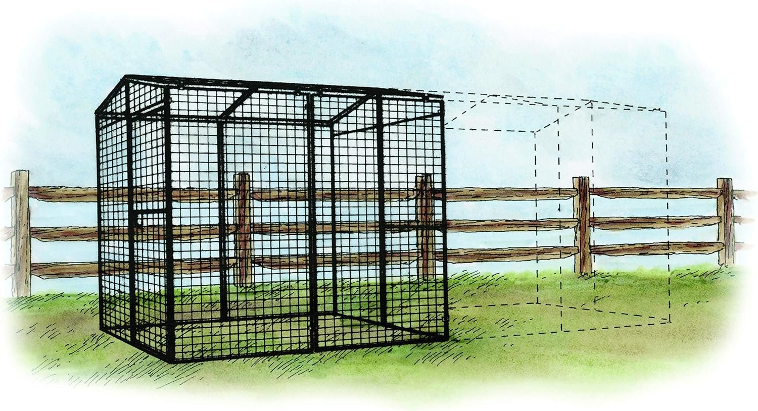 OverEZ Chicken Coop Walk-in 8 ft. Chicken Run - 6’6”W x 7’6L x 6’3”H Outdoor Chicken Pen for Chickens, Hens, and Poultry (Chicken Coop Not Included), Black