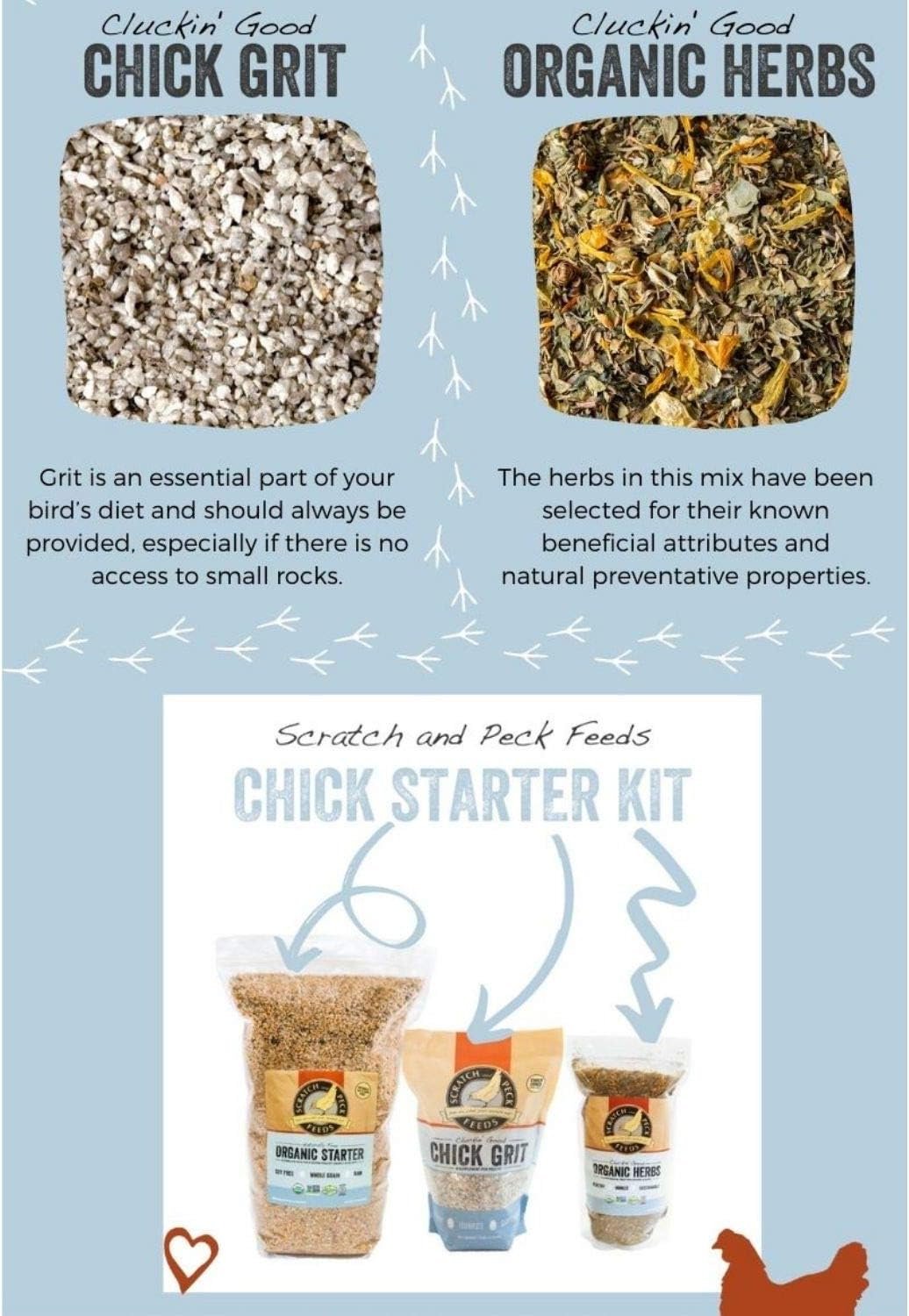 Scratch and Peck Feeds Naturally Free Organic Starter Chick Feed, Chick Grit, and Organic Herbs for Chickens and Ducks - Non-GMO Project Verified, Soy Free and Corn Free