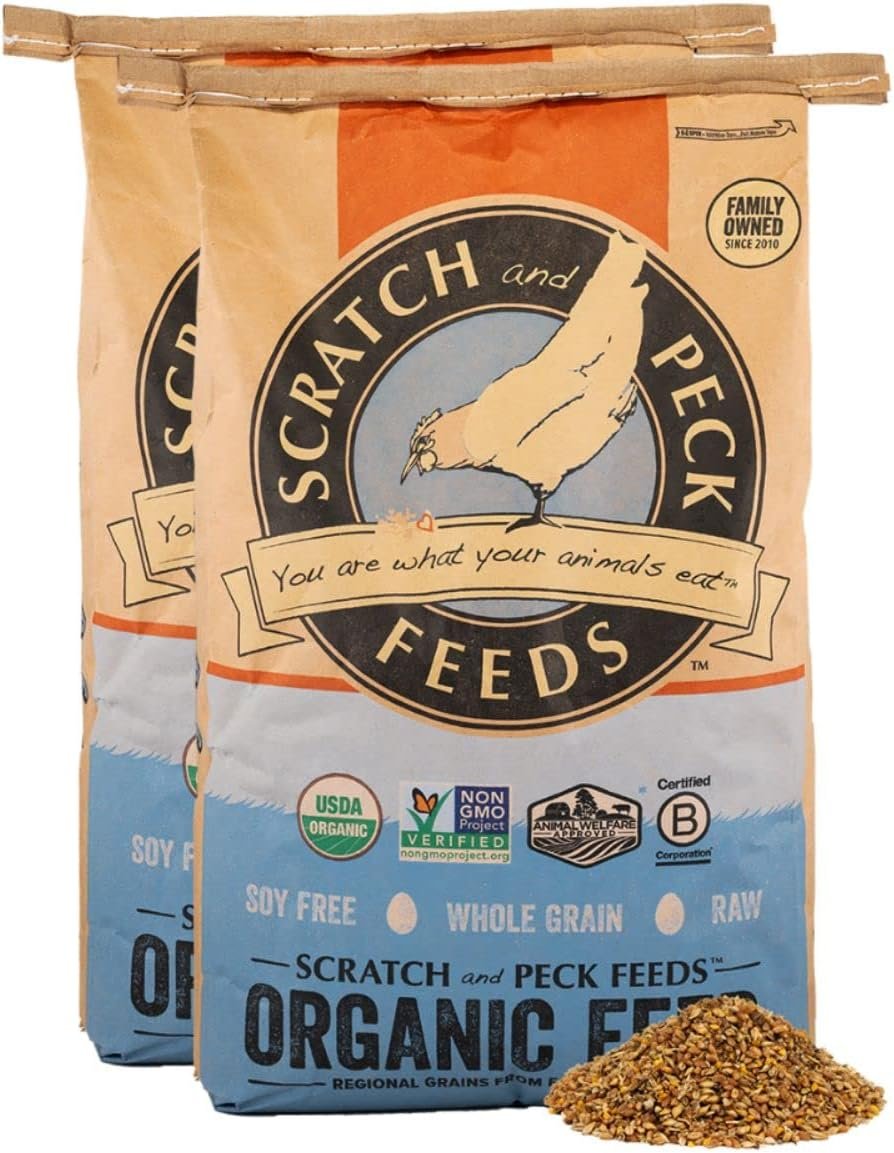 Scratch and Peck Feeds Organic Layer Mash Chicken Feed - 50-lbs - 16% Protein, Non-GMO Project Verified, Naturally Free Chicken Food