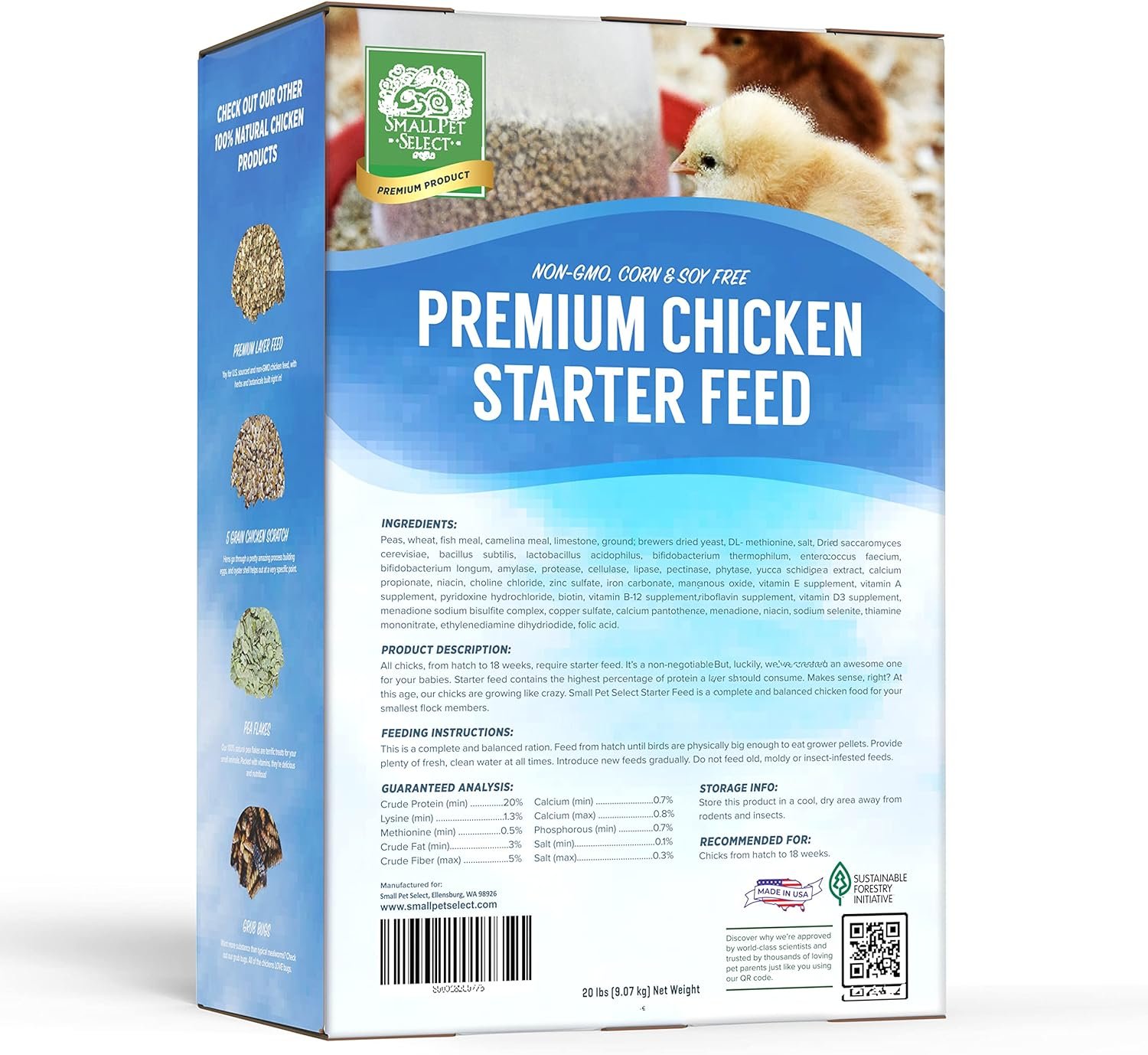 Small Pet Select - Chicken Starter Feed (Corn-Free/Soy-Free/Non-GMO), 20lb